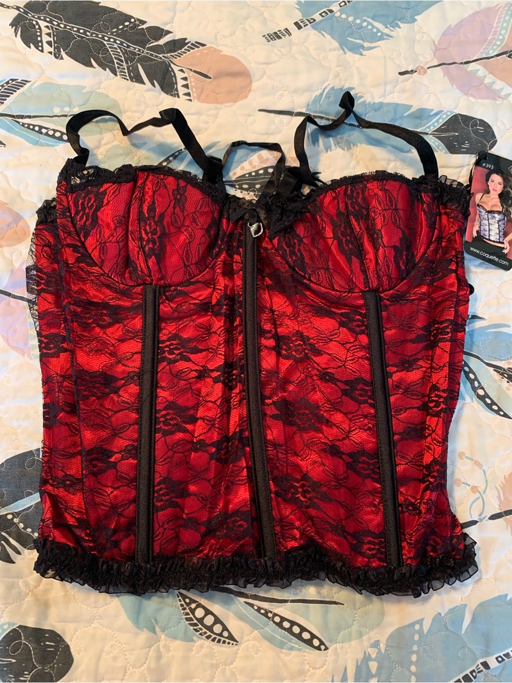 NWT Red Satin Lace Bustier Corset Top